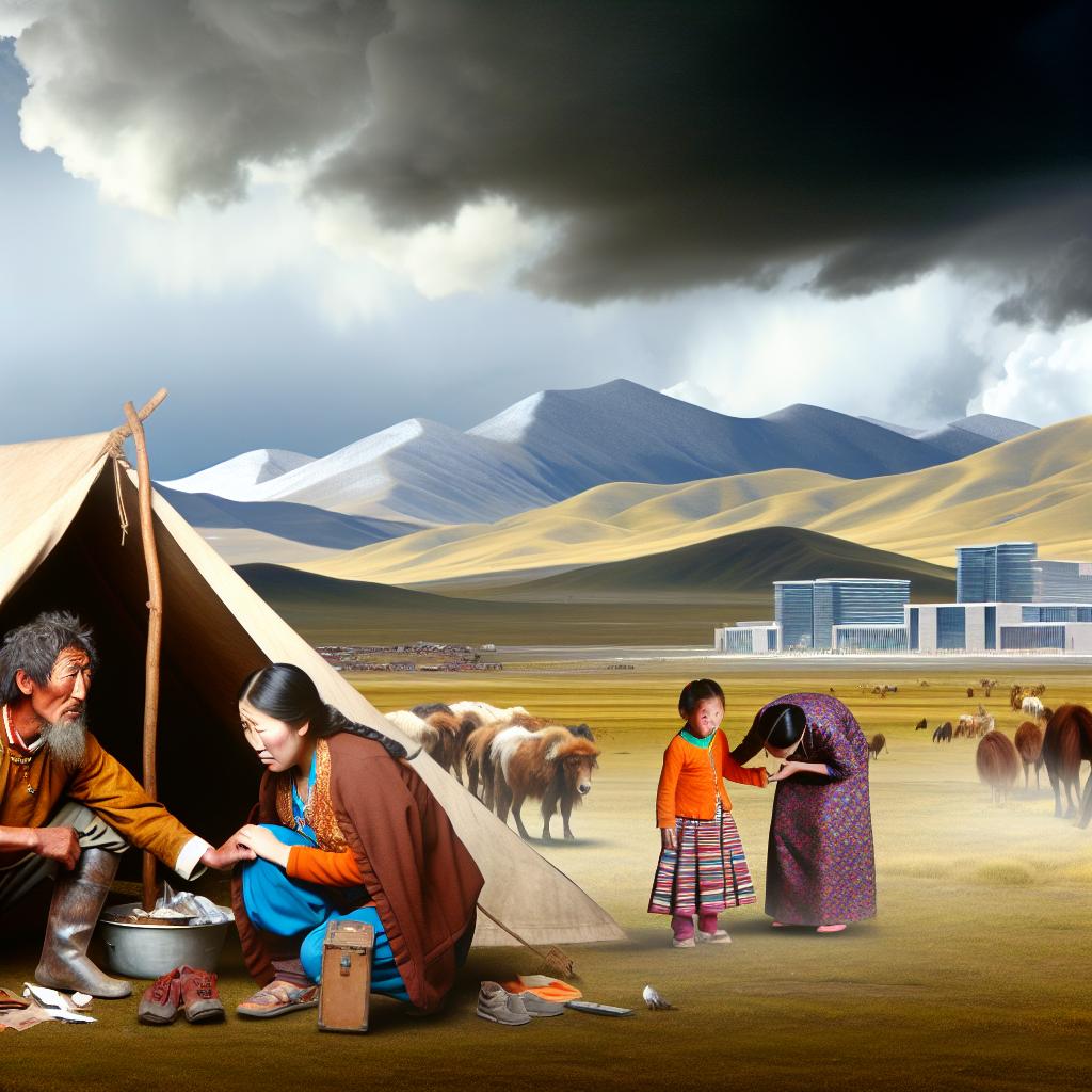 The forced resettlement of Tibetan nomads.