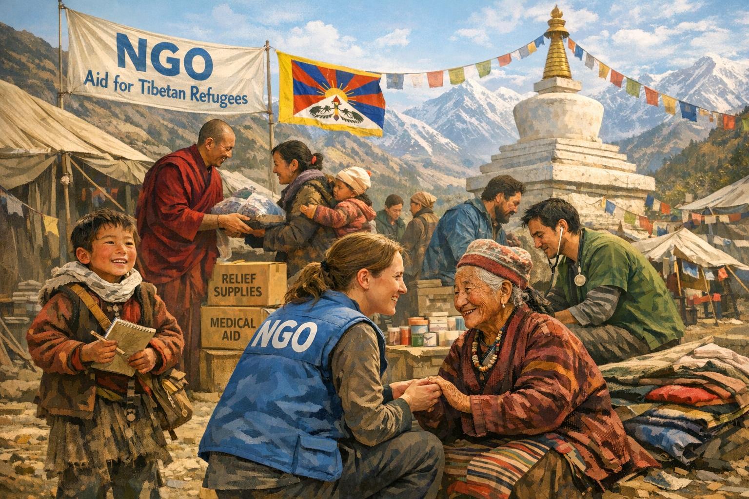 The role of NGOs in supporting Tibetan refugees.