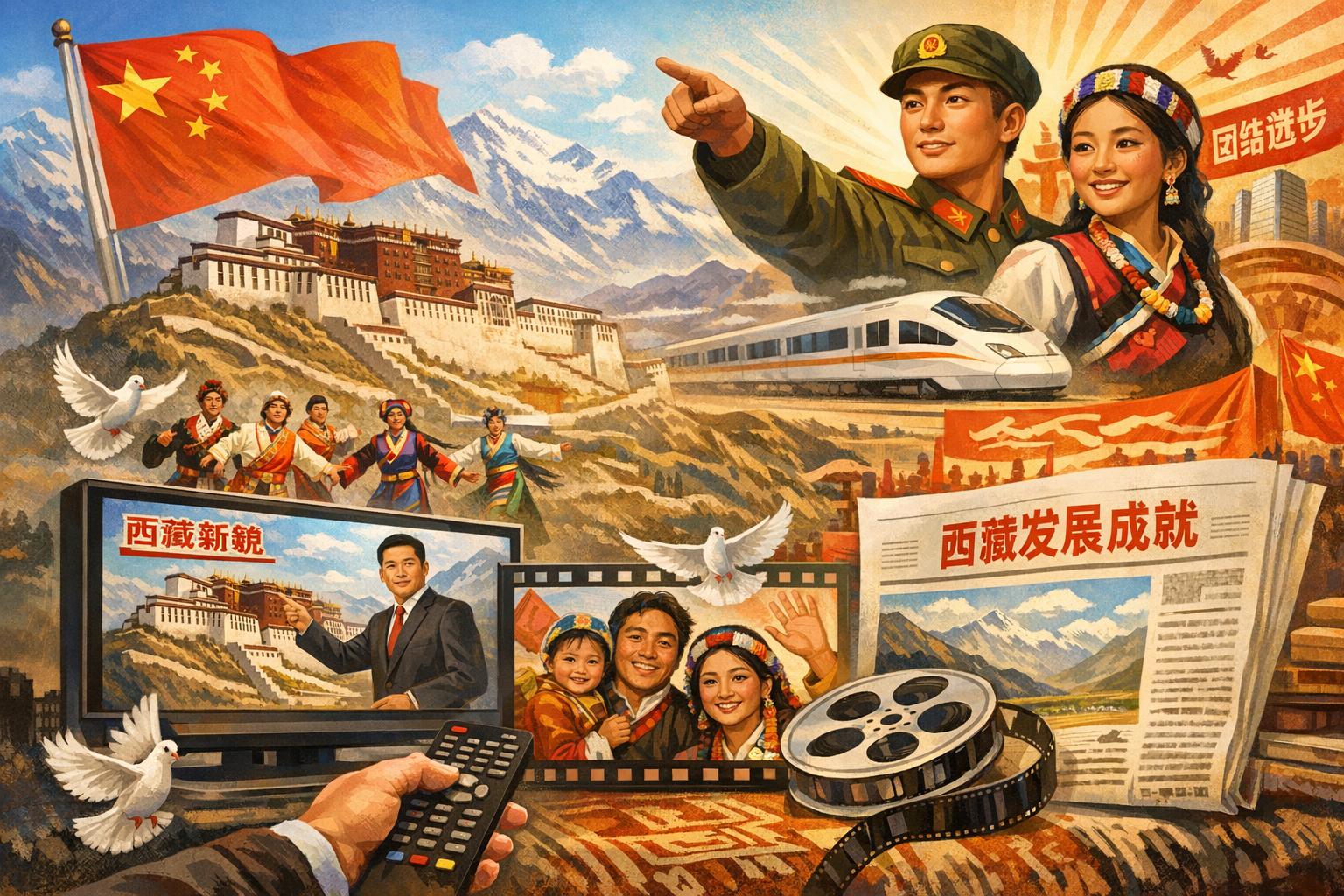 How Tibet is portrayed in Chinese media.