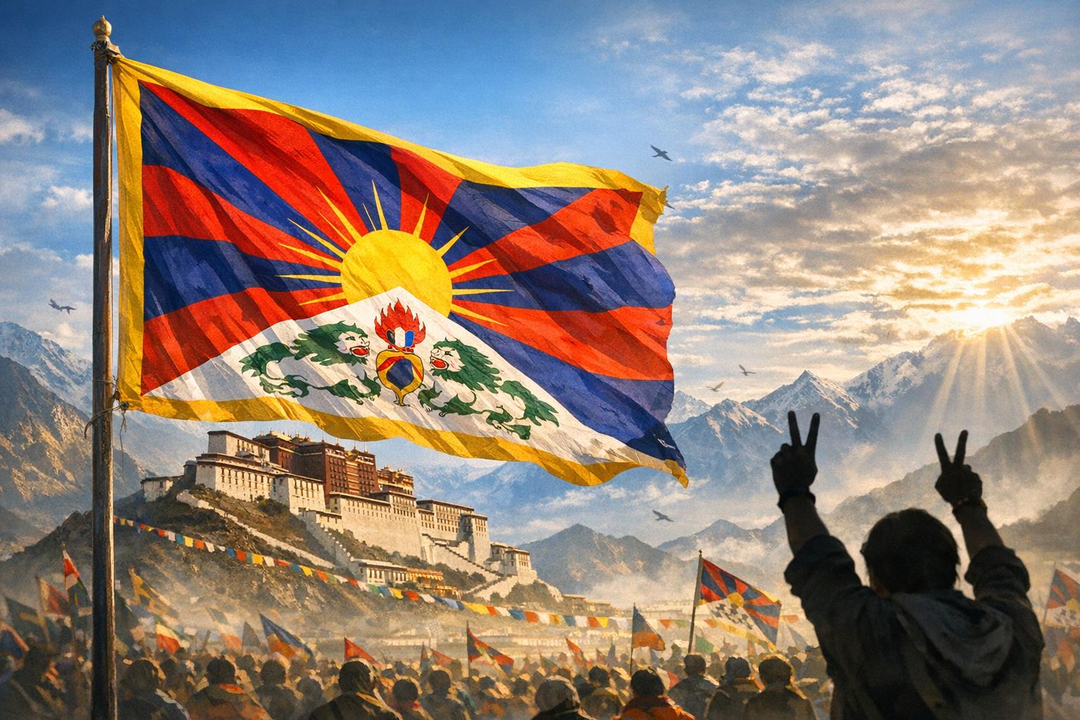The significance of the Tibetan flag as a symbol of freedom.